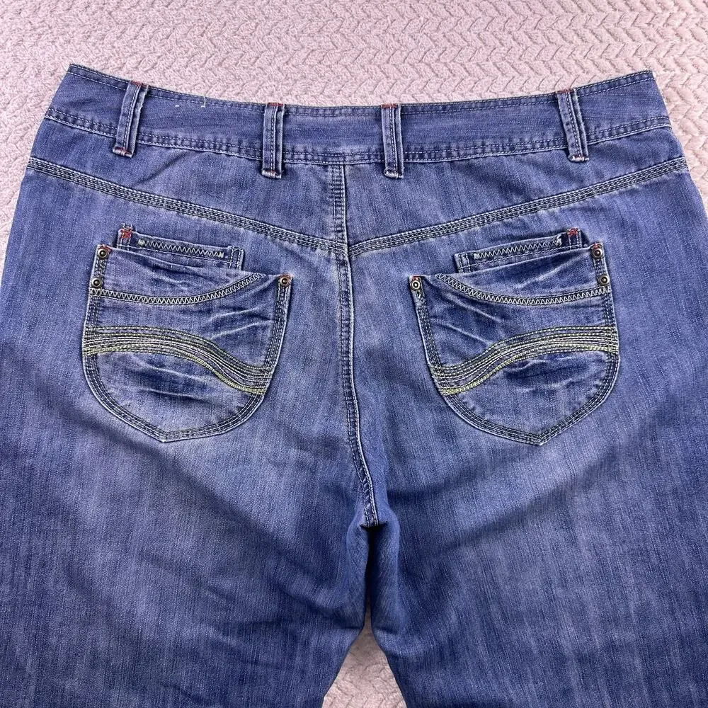 Skater Girl jeans Flower punk Debenhams Boyfriend Jeans Baggy‎ Size 18 Stretch